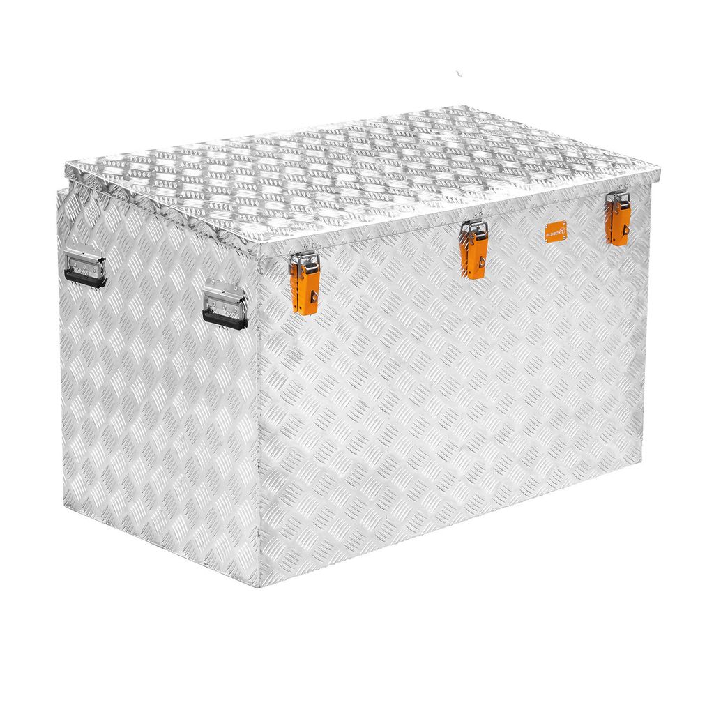 ALUBOX Pritschenbox 520L – Aluminium Riffelblech – mit Einsatz, abschließbar