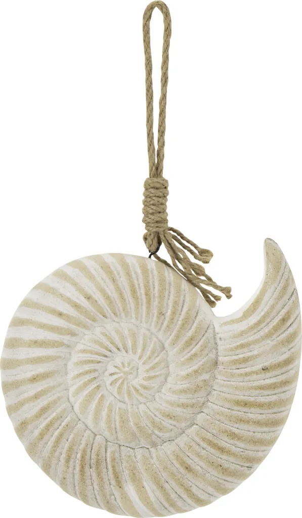 Patère Murale Coquillage en Bois Blanc et Corde Jute - Style Bord de Mer