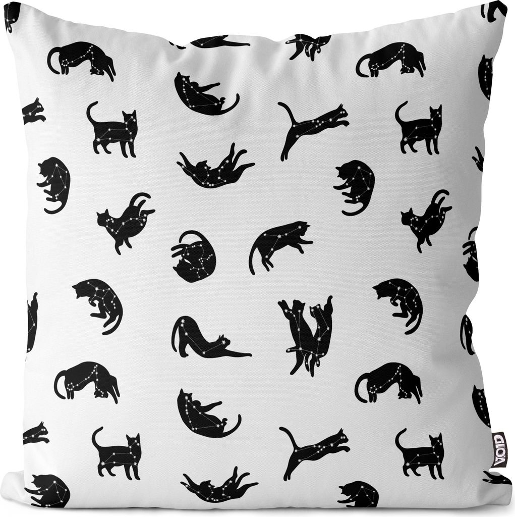 VOID Katzen Schwarz Weiss Muster Kissenbezug Kissenhülle sofa couch wohnzimmer dekoration wasserfest Outdoor Garten Kissen bezug deko