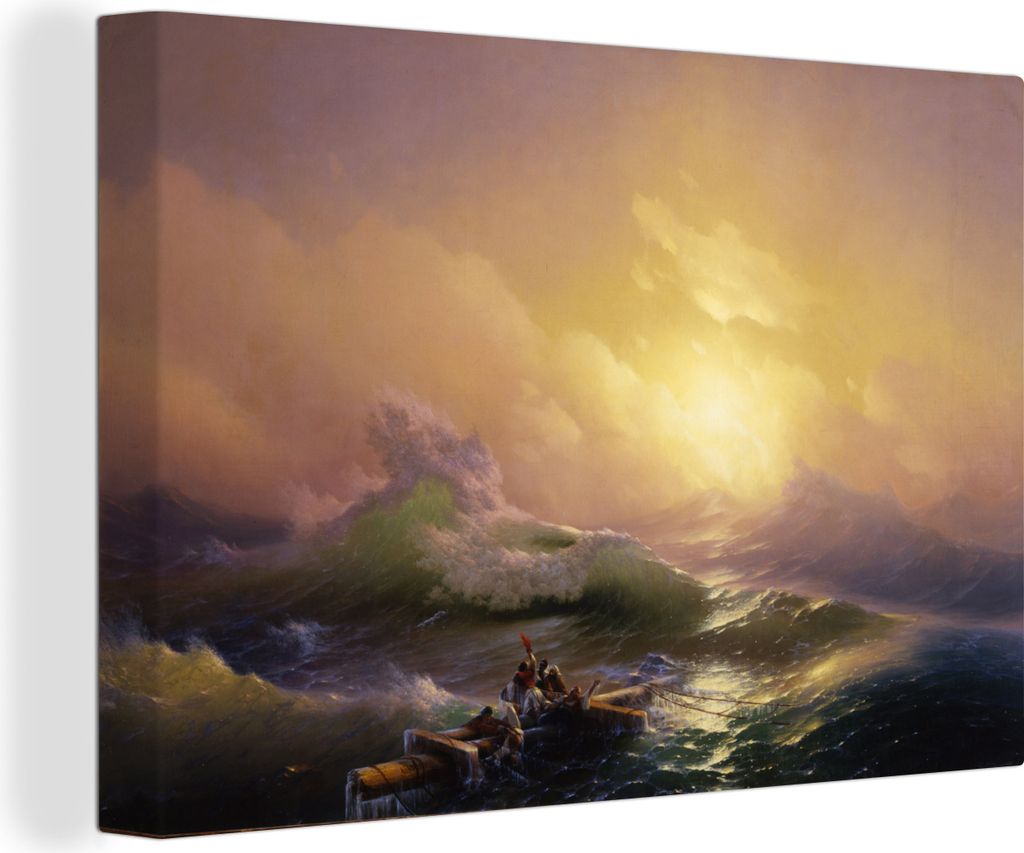 OneMillionCanvasses - Leinwandbilder - 150x100 cm, Die neunte Welle - Gemälde von Ivan Aivazovsky, Wandbilder Kunstdruck Wanddekoration