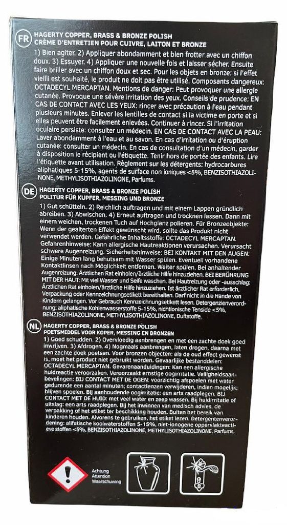 Hagerty A100425 - Bronzová, Meďová a Zinková Čistič, 250 ml Obrázok produktu 