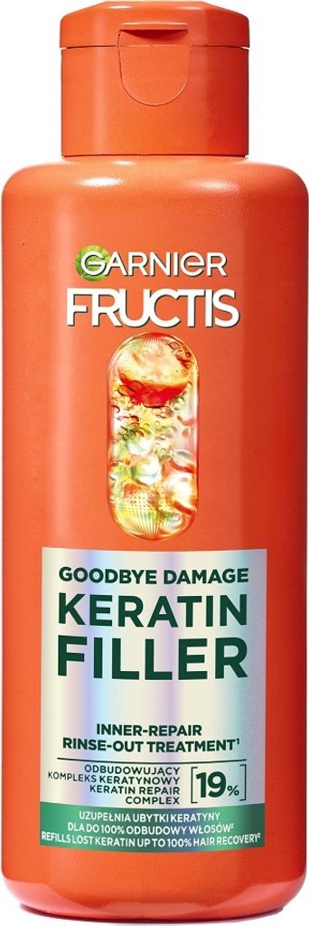 Garnier Fructis Keratin Filler Reparatur Spülung, 200 ml - Tiefenwirksame Haarbehandlung für geschädigtes Haar