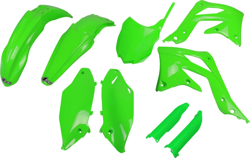 Kit carénage UFO PLAST 9 pièces pour Kawasaki KXF 450 2013-2015 Vert OEM