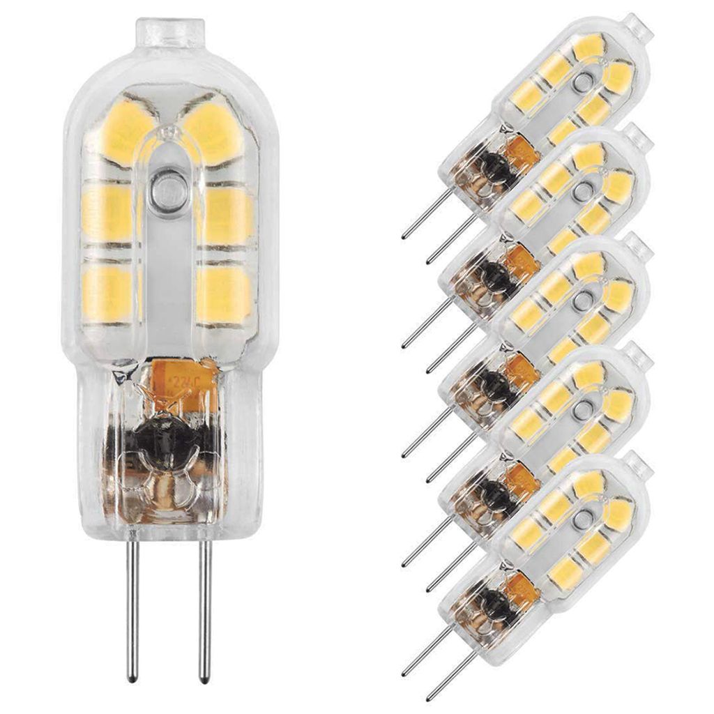 5 x LED-Stiftsockel-Lampe G4 24 SMD LEDs 110lm kaltweiß Leuchtmittel 12V Birne 