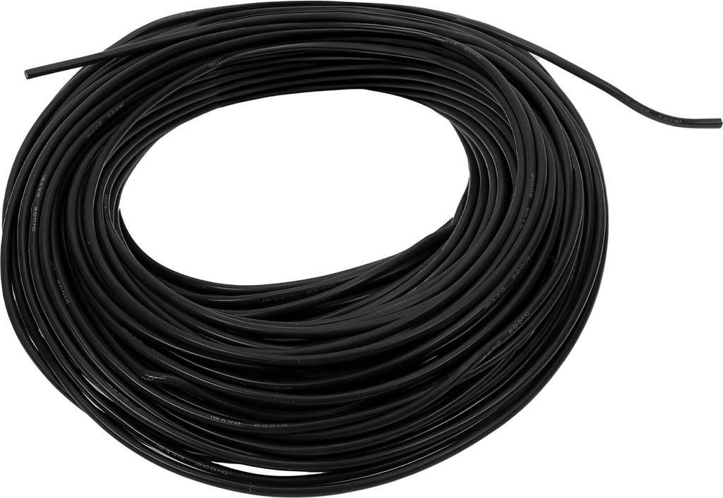 1 Stück 18AWG Universaler Massekabel-Autoradio, Automobil, Autolautsprecher-Stromkabel Vollständig isoliert & Soft-Touch-Mantel TC Schwarz 98FT
