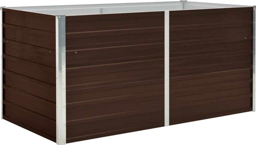 Vyvýšený záhon hnědý 160 x 80 x 77 cm pozinkovaná ocel Obrázek produktu 