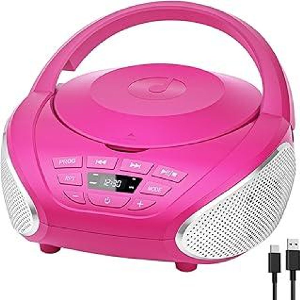 Gueray CD Player Tragbar Boombox Radio mit CD-Player CD Spieler mit Lautsprecher Display Unterstützung UKW-Radio Memory-Funktion PROG-Wiedergabe A...