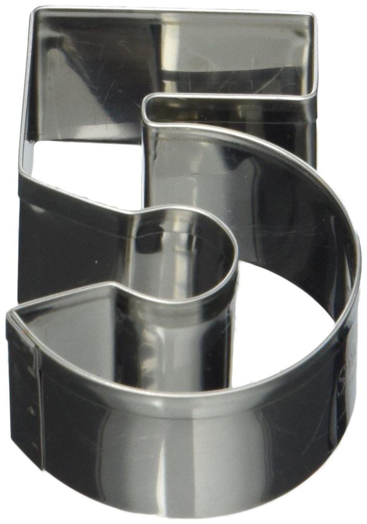 Städter Ausstecher Zahl 5, Ausstechform, Plätzchenform, Keks, Plätzchen, Edelstahl, 6.5 cm, 113251