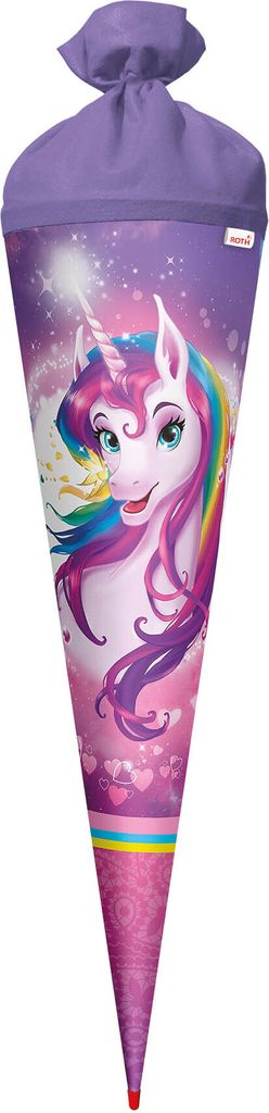 ROTH Schultüte groß Einhornportrait 70 cm rund Produktbild 