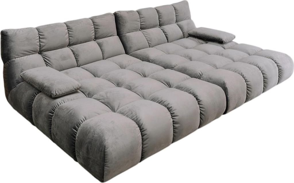 KAWOLA Big Sofa VIVIEN Velvet stone