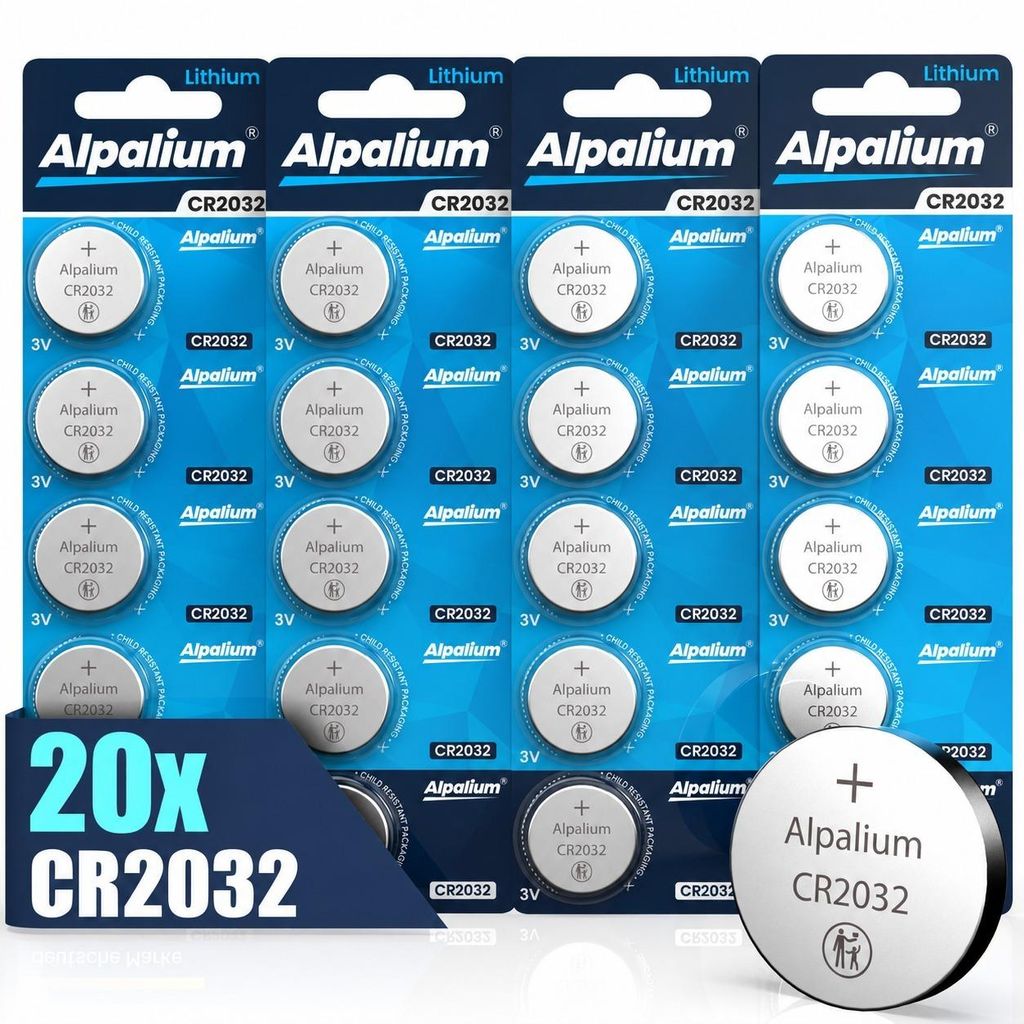 CR2032 Knopfzellen Batterien 20 Stück Alpalium für Produktbild 