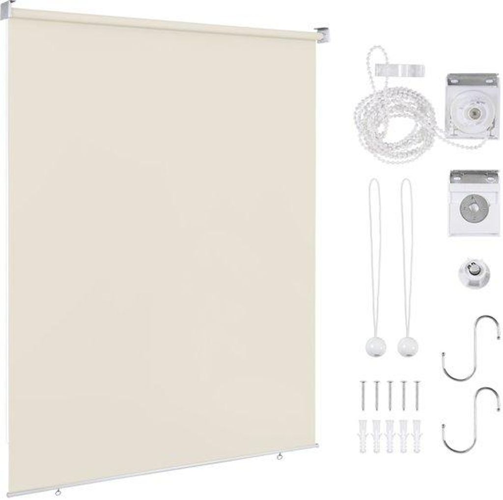 Dachschirm Thermo Verduisterend - Vertikaler Sonnenschirm - Wetterfest - Beige 160 x 240 cm