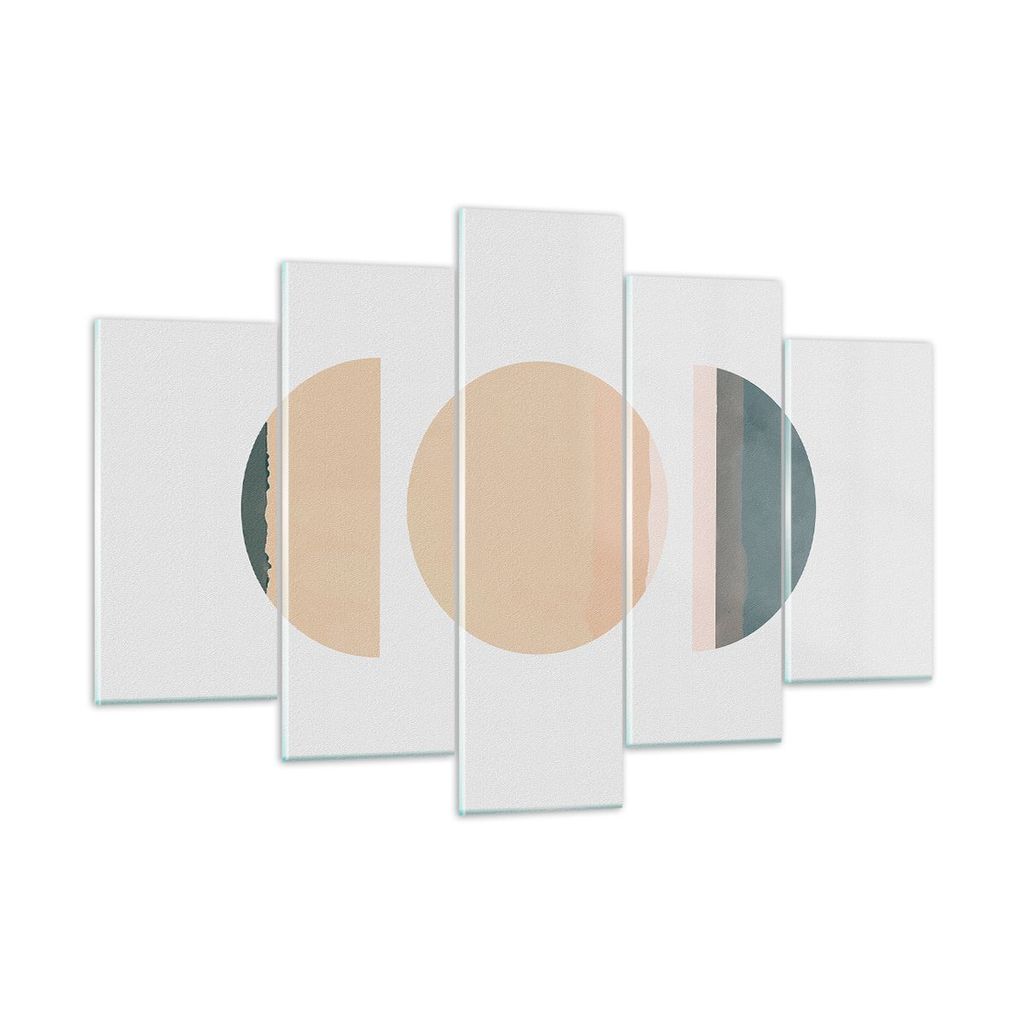 Bilder auf glas - 5 Teile - Abstraktion Rad Halbkreis - 150x100cm - Glasbilder - Wandbilder - Bilder - Wanddekoration aus Glas - Glas Bilder - Wand...