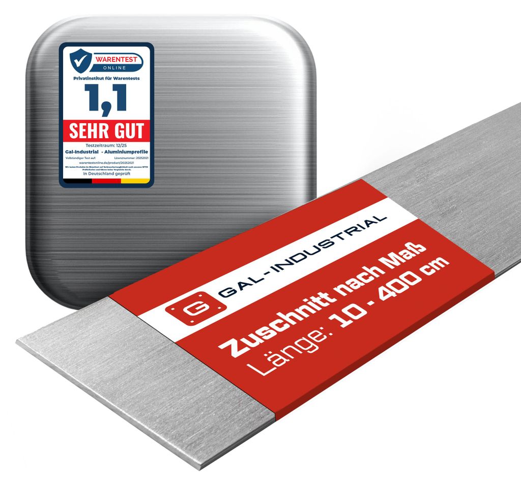 Aluminium Flachstange GEBÜRSTET 60x3mm 200cm Profil EN6060 Produktbild 