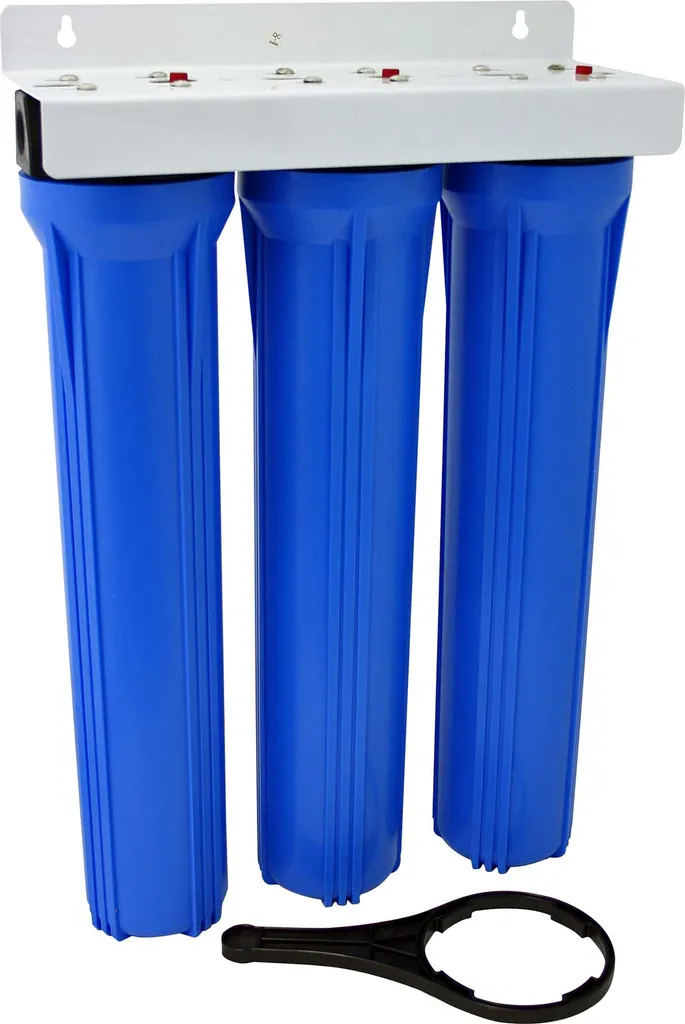 Naturewater NW-BRK03 Filtro per acqua a 3 stadi, 5 µ, elemento filtrante 26,16 mm (3/4"), filtro a cartuccia in PP, chiave di filtraggio, filtro per sedimenti blocco di carbone attivo granulato di carbone attivo