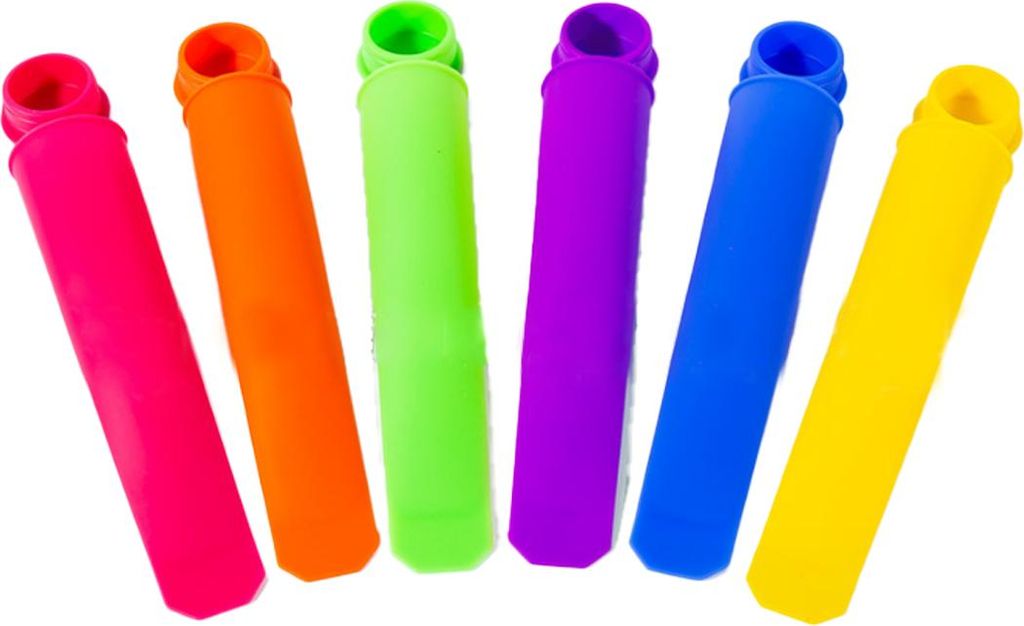 Silikon-Eis-Pop-Formen, BPA frei Eis am Stiel Formen mit beigefügten Deckeln, wiederverwendbare DIY Eis am Stiel Formen für Kinder, Satz von 6