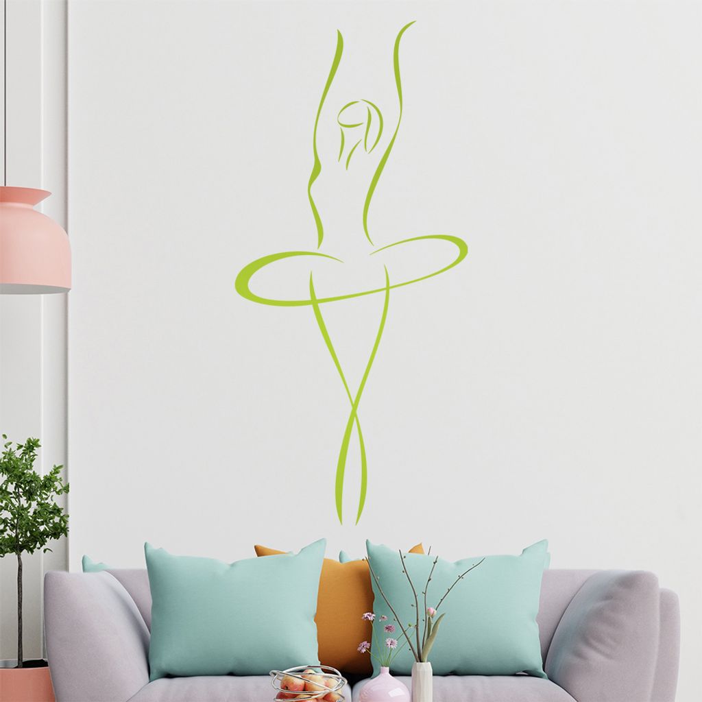 Balletttänzerin - Linien Wandtattoo in 6 Größen - Wandaufkleber Wall Sticker - Dekoration, Küche, Wohnzimmer, Schlafzimmer, Badezimmer