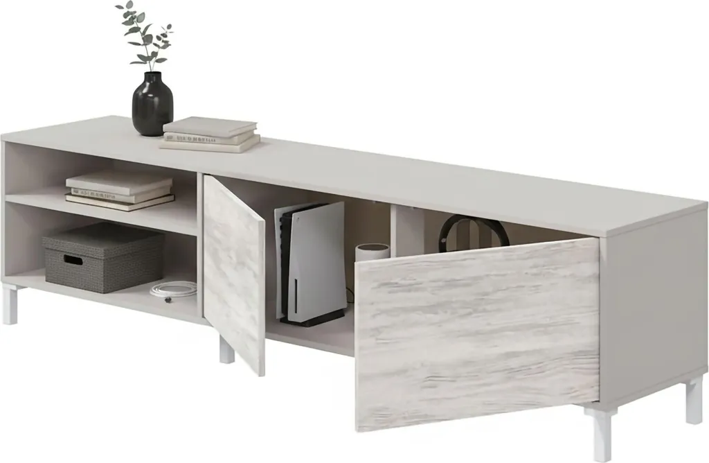 Meuble TV Nociglia 180cm Beige - Dites Adieu au Désordre dans le Salon