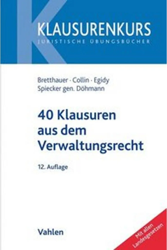 Manuel de Cas Pratiques Verwaltungsrecht - 40 Annales Droit Allemand
