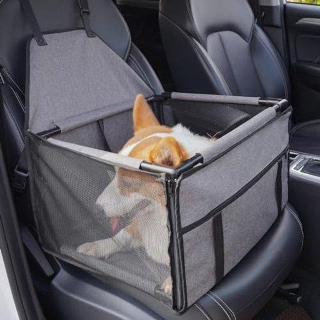 Hundebett für Auto - Automobilstuhl - Grau - S - 39x39x27 cm