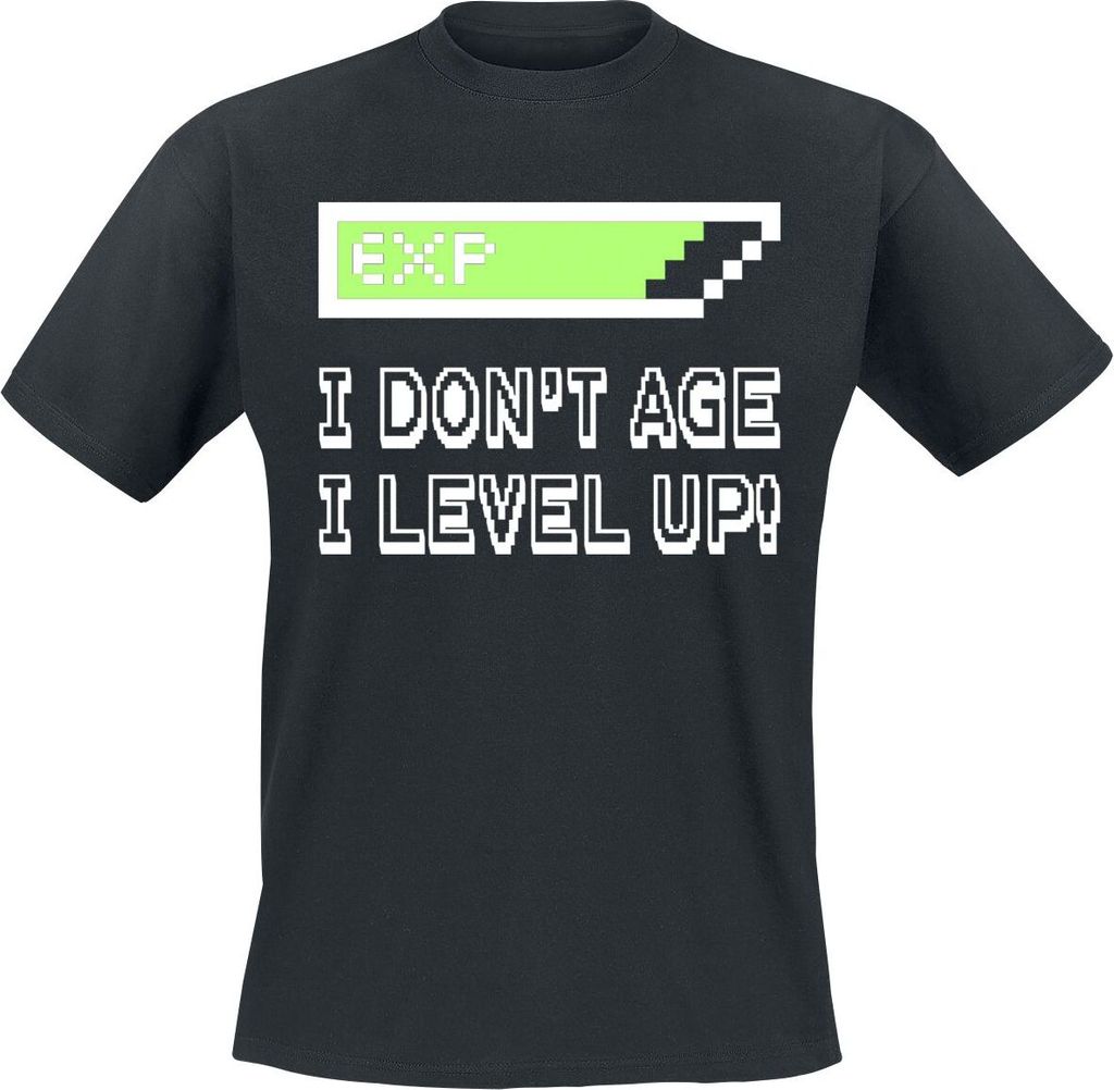 Gaming-Sprüche T-Shirt Herren I Don ́t Age schwarz L