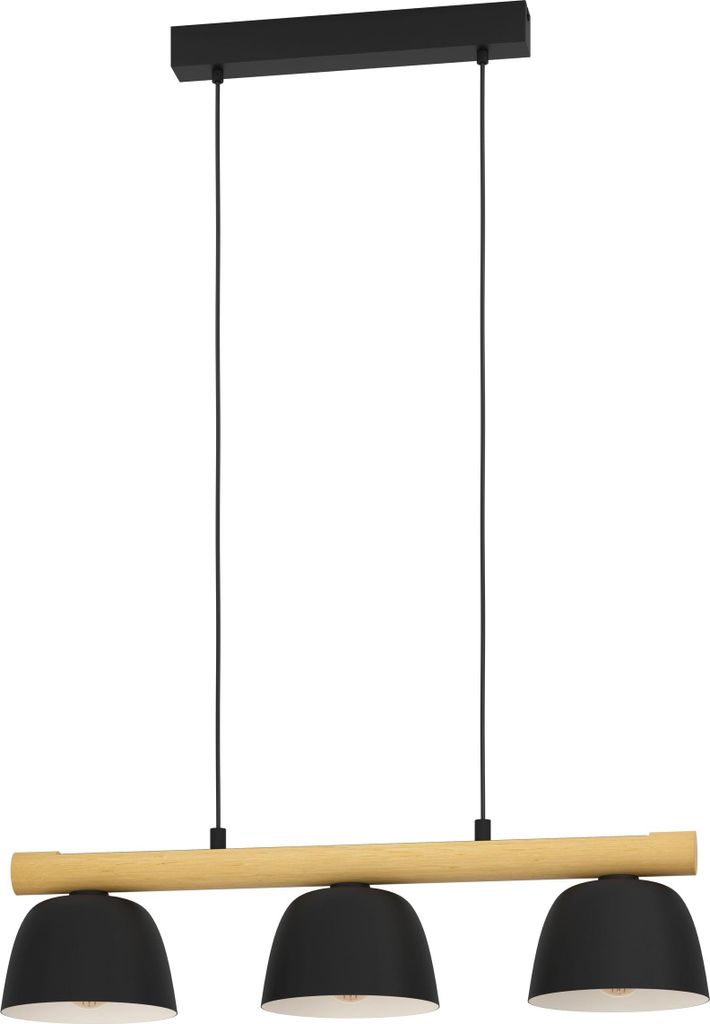 Eglo 43739 SHERBURN E27 triple suspension 770x200mm noir Image du produit 