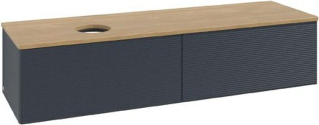 V&B Waschtischunterschrank mit Frontstruktur Antao 160x50cm, WBP hon. Oa, md bl. m Lac