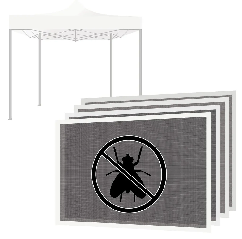 Rideau moustiquaire universel pour pergola 3x3 m, kit de 4 parois vertes