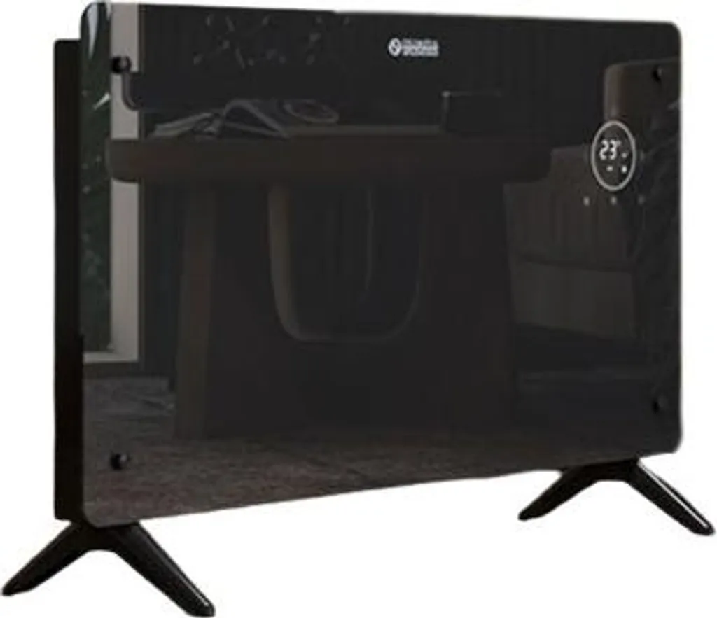 Chauffage d'Appoint Connecté 2000W pour Salon et Chambre Verre Noir