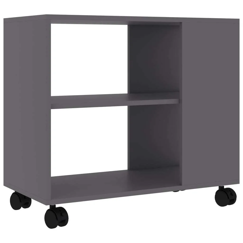 Table d'appoint robuste grise en bois d'ingénierie, format compact