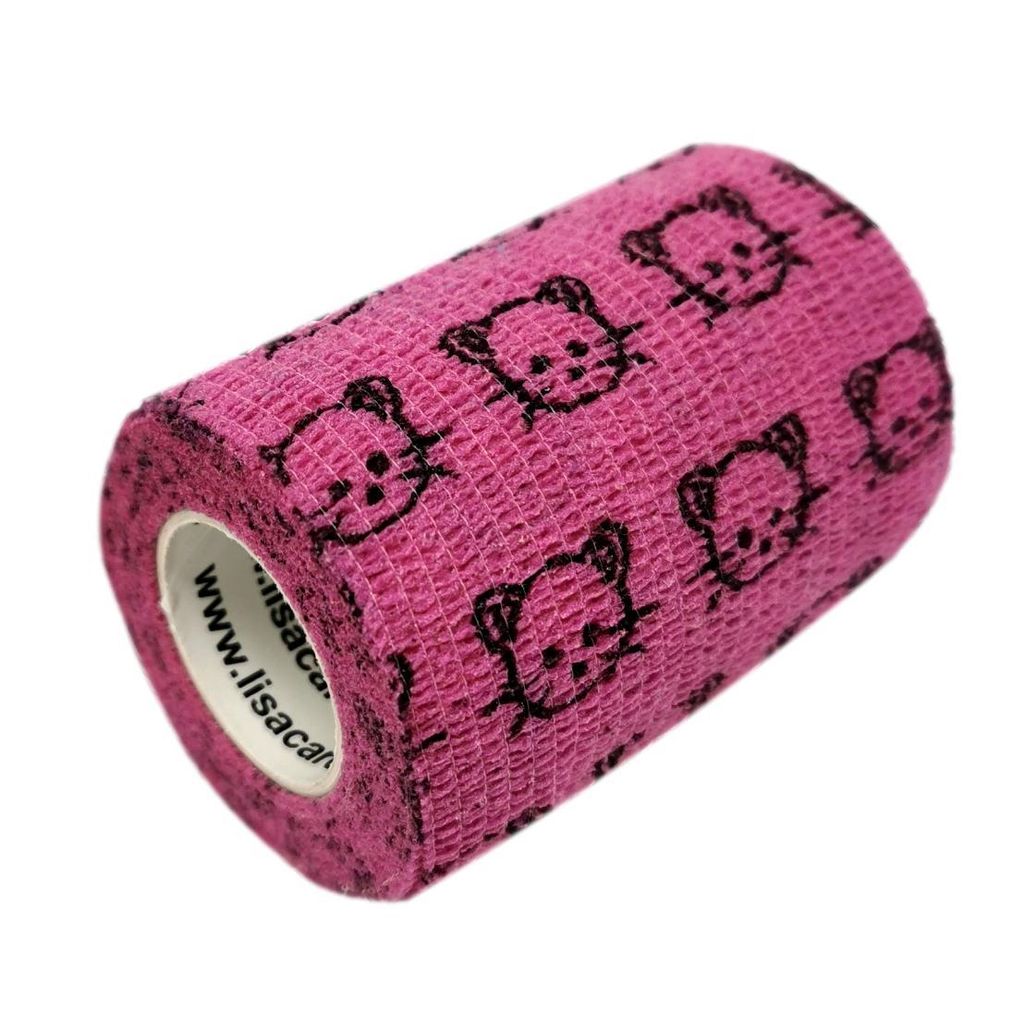 LisaCare selbsthaftende Bandage - Katze rosa - 7,5cm x 4,5m Produktbild 