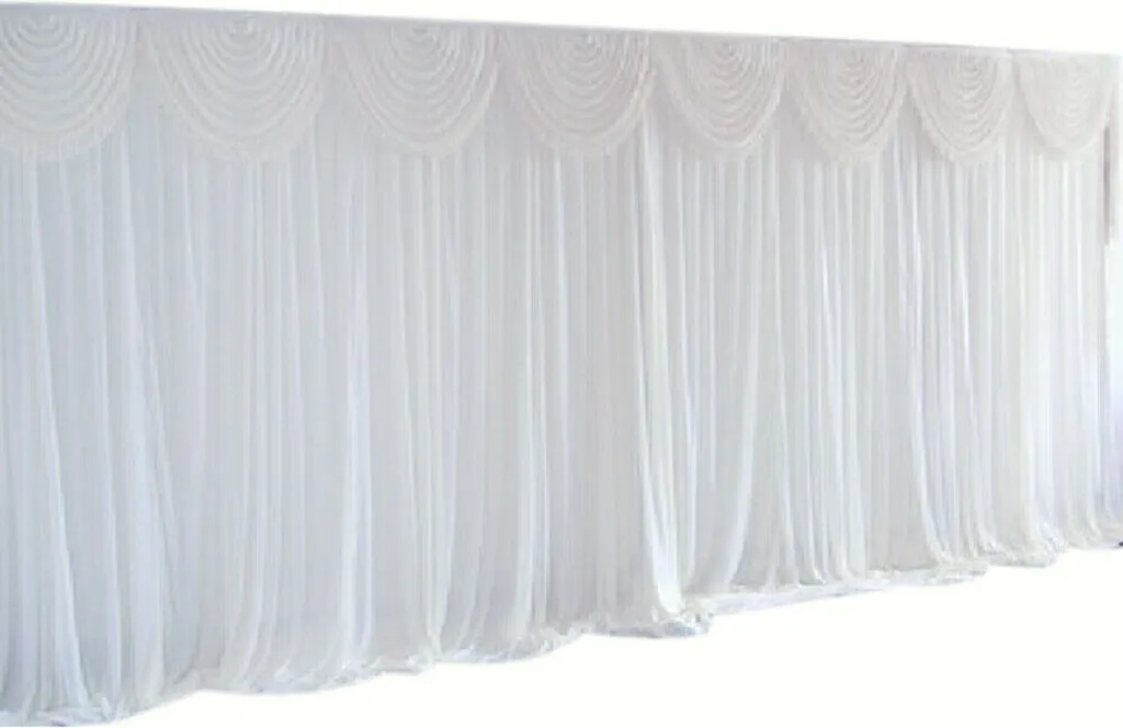Rideau blanc 3x3m en soie glacée infroissable pour décoration de fenêtre