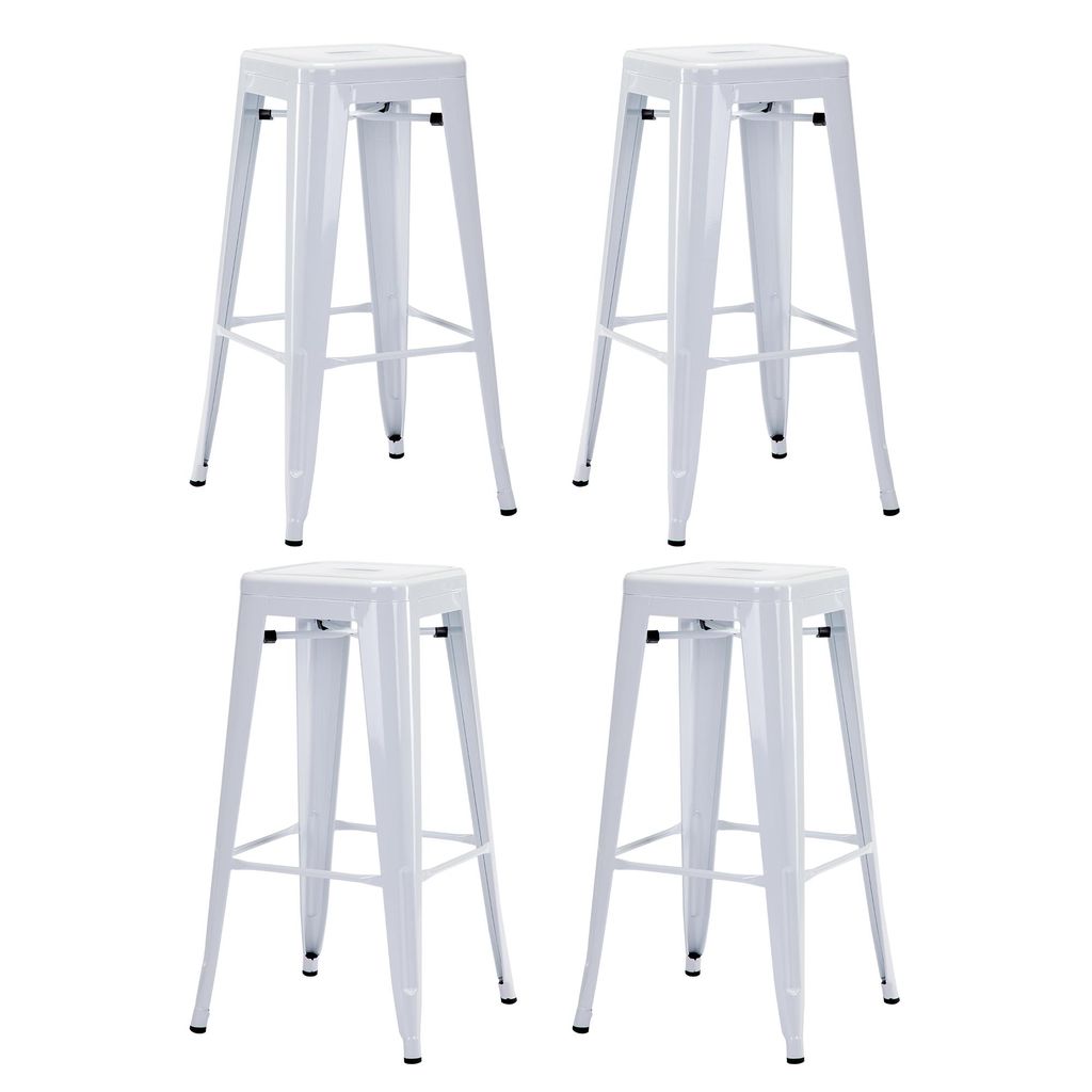 Duhome Chaises de bar en fer, lot de 4, hauteur d'assise 76 Image du produit 