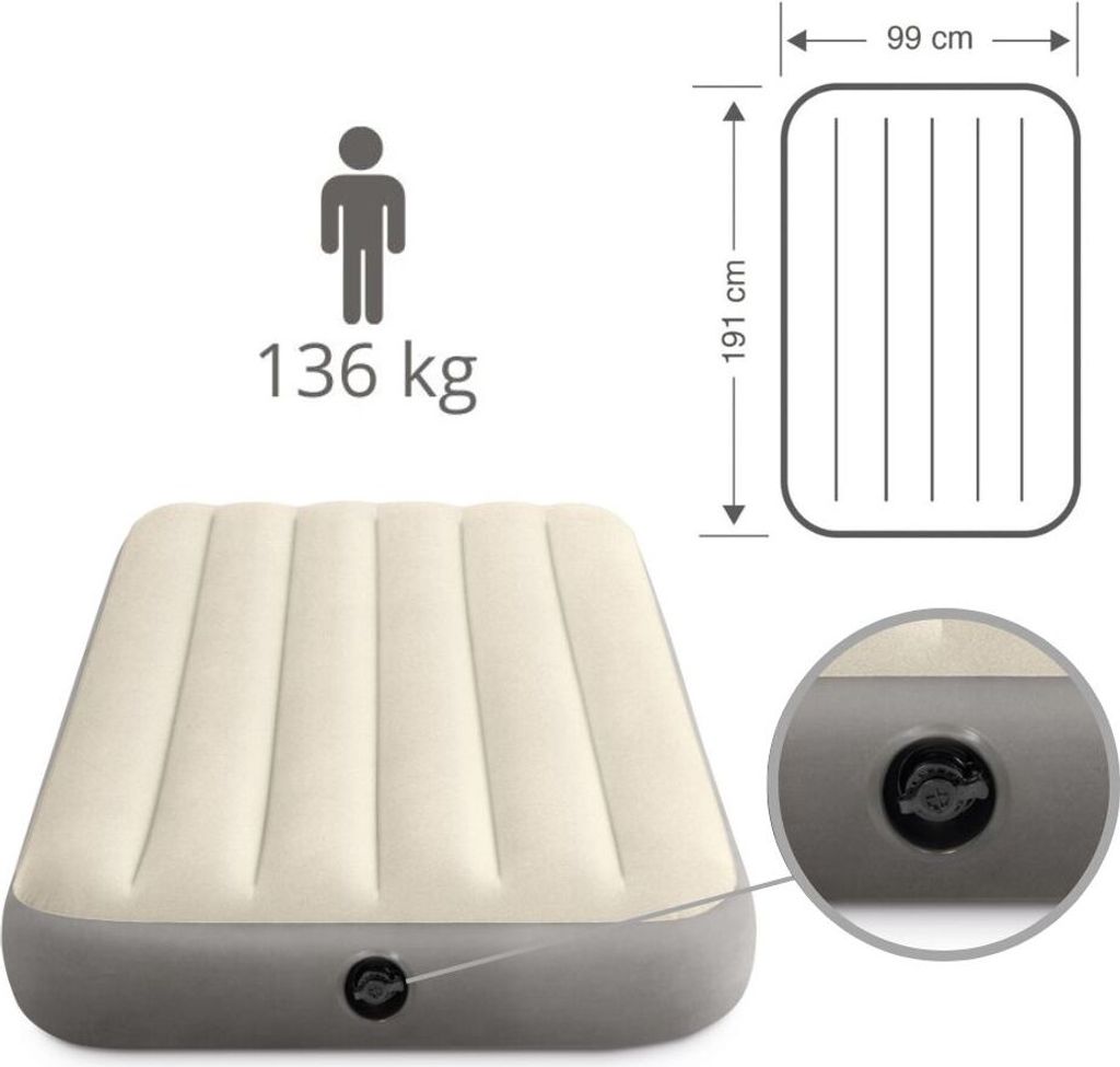 Intex Dura Beam Standard Deluxe Inflatable Mattress Single High - The ...