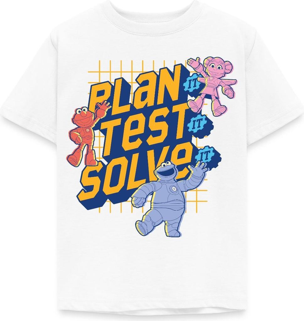 Spreadshirt Mecha Builders Team Plan It Solve It Kinder T-Shirt, 98/104 (3-4 Jahre), Weiß