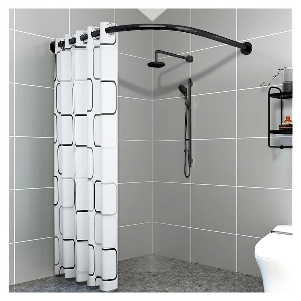 Viertelkreis Duschvorhangstange, Bogenradius 30 cm, Edelstahl matt, gebogene Eckdusche, Duschstange, Rund-Duschstange, Winkel-Duschenstange, geschl...