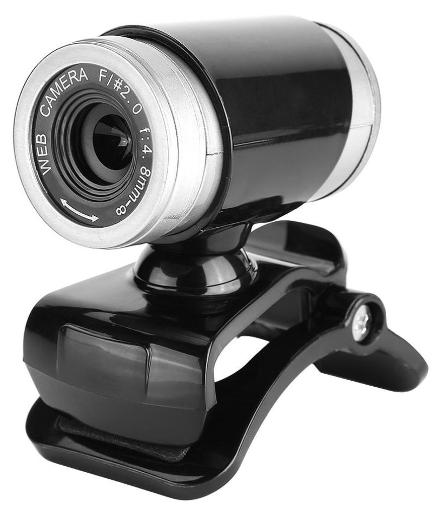 Clip-On 360-Grad-USB-0,3-Megapixel-HD-Webcam-Webkamera mit Mikrofon, schwarz+silber