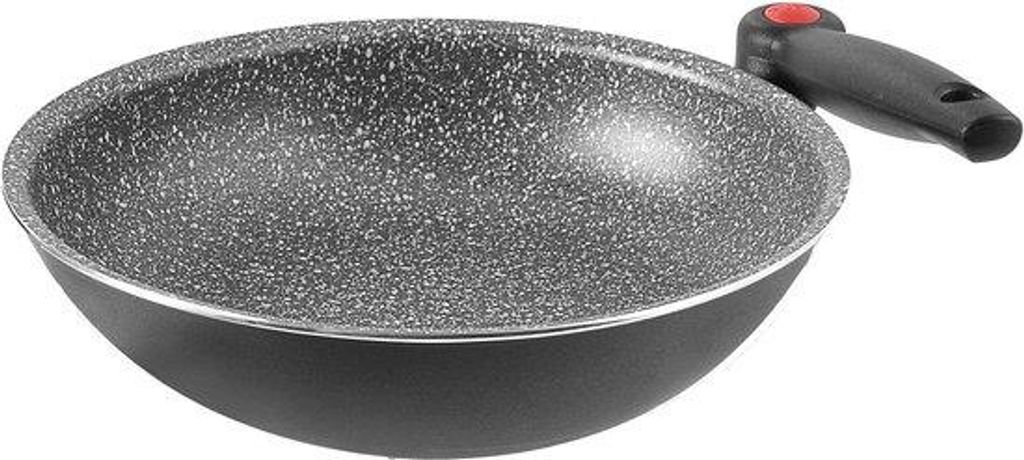 Aluminium Wokpfann 28 cm mit Antiaufflammlaube und Klappbarem Griff