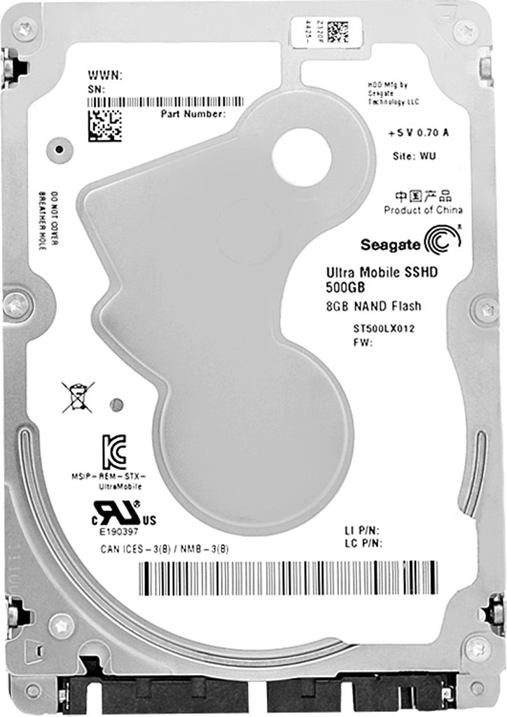 Festplatte Seagate SSHD ST500LX012 500GB 5400Rpm 64Mb SATA III 2,5'' 5mm