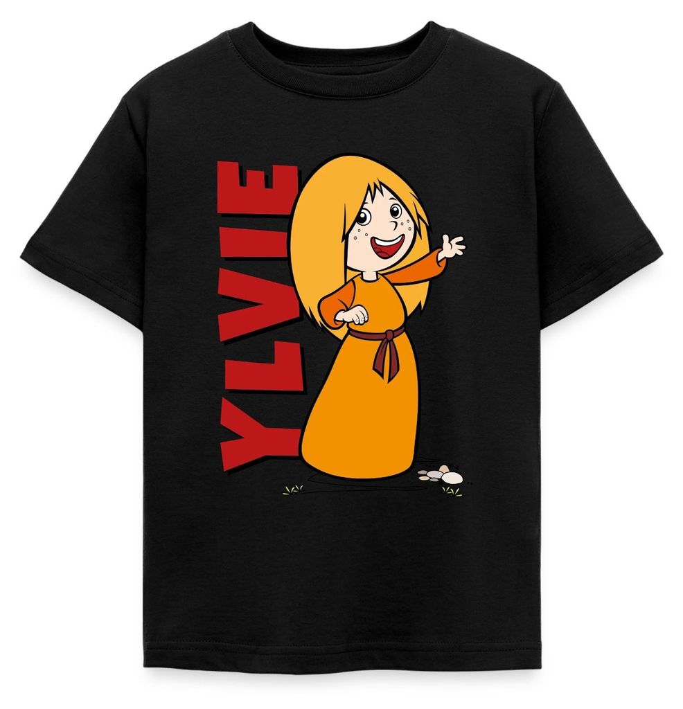 Spreadshirt Wickie Und Die Starken Männer Ylvie Kinder T-Shirt, 110/116 (5-6 Jahre), Schwarz