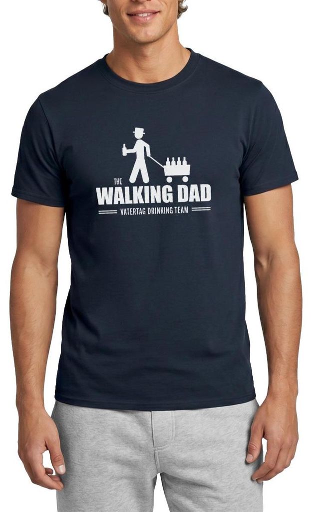 Spreadshirt The Walking Dad Vatertag Drinking Team Männer T-Shirt, XL, Navy