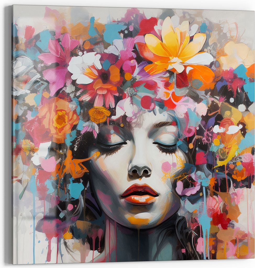DEQOART Magnettafel Glas 30x30 cm 'Blühende Muse' beschreibbar Whiteboard Pinnwand Küche