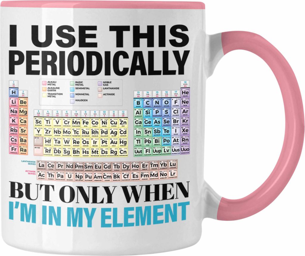 Trendation - Chemiker Tasse Geschenk I Use This Periodically Kaffeetasse Chemie Student Lehrer (Rosa)
