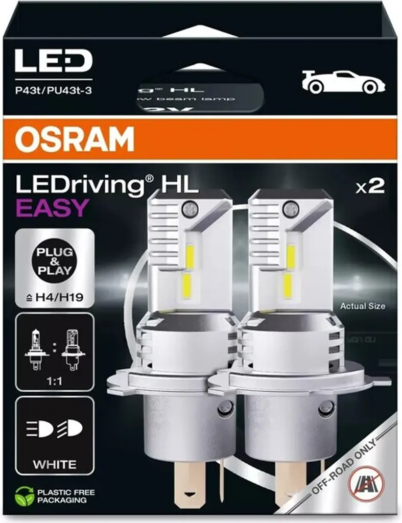 Ampoule H4 OSRAM LEDriving HL Easy 12V montage ultra rapide