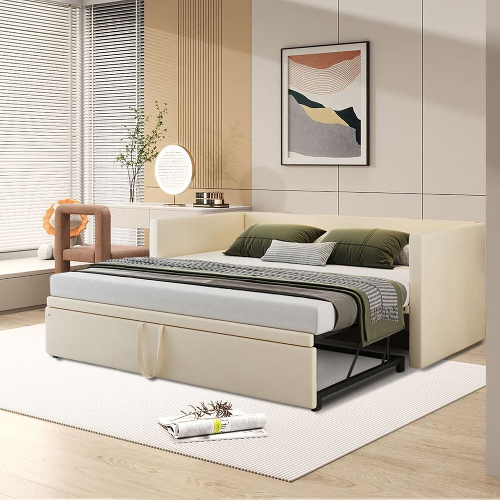 CDGlobal Lit rembourré Canapé-lit extensible 90/180 x 200 Image du produit 