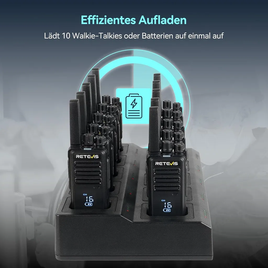 Retevis RT668H Talkie-Walkie PMR446 sans Licence avec Chargeur 10 en 1