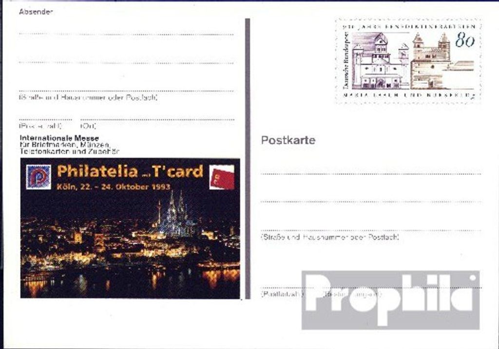 Belege Ganzsachen BRD (BR.Deutschland) 1993 PSo31 Amtliche Sonderpostkarte Philatelia