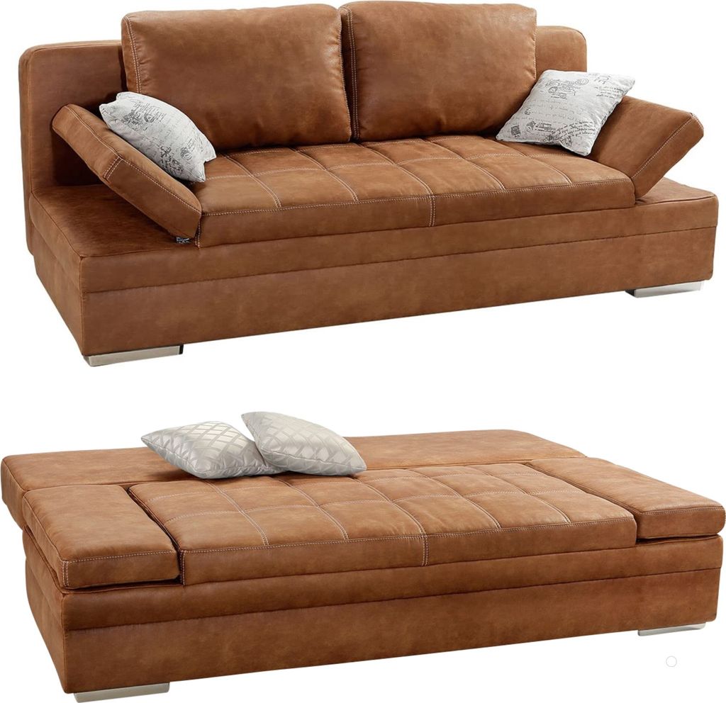 Schlafsofa verstellbar Bettkasten Couch Steppung Produktbild 