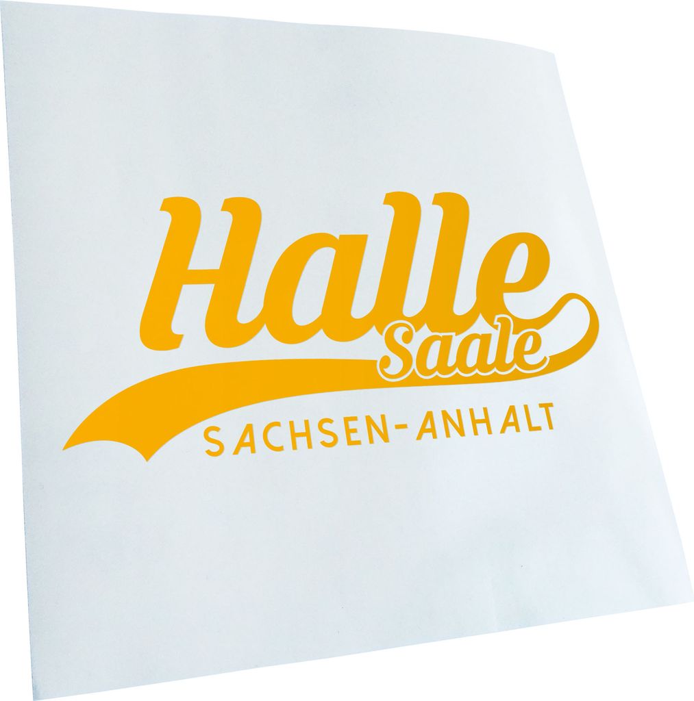Kiwistar - Autoaufkleber - Halle Saale Sachsen-Anhalt - Gelb - 60x27cm - Aufkleber für Auto, Laptop, Fahrrad, LKW, Motorrad mehrfarbig JDM Decal R...