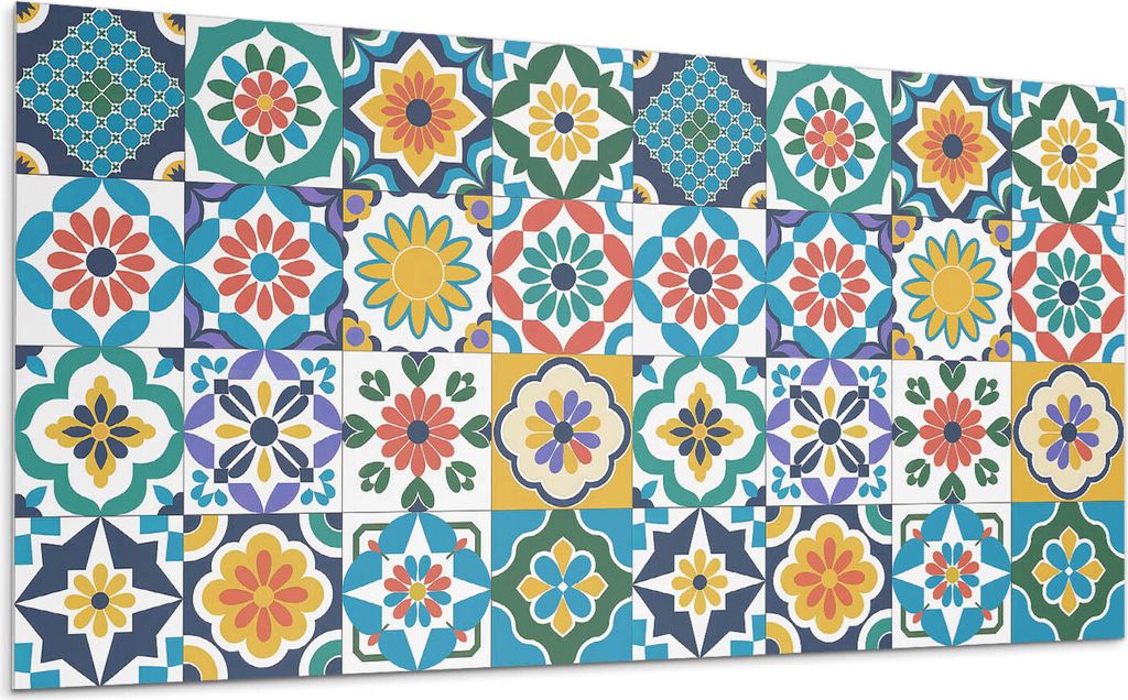Florale Und Geometrische Muster – Selbstklebende Fliesen – Wandverkleidung – Wandpaneel – PVC Fliesen – Vinylflisen – PCV Flisen – Se...